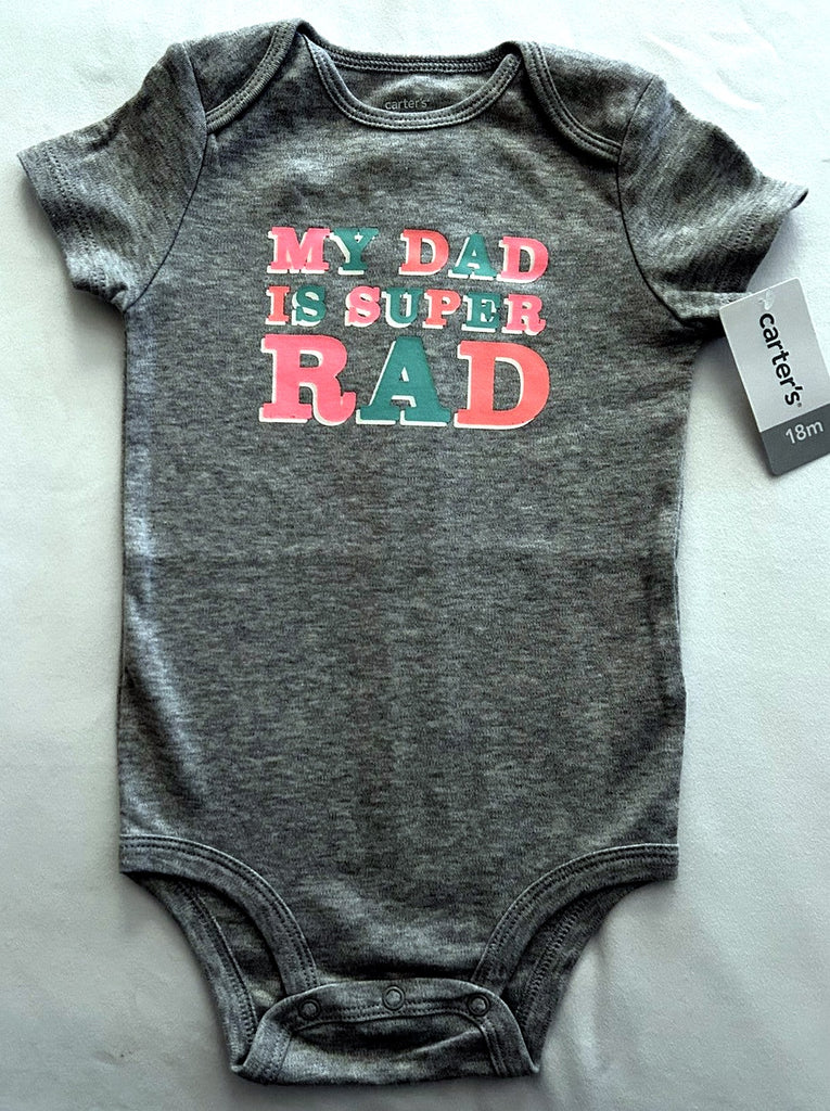 Carters My DAD is Super RAD Bodysuit Grey nb, 18 months, 12 months, 9months, 6 months - enhanced marketplace main image