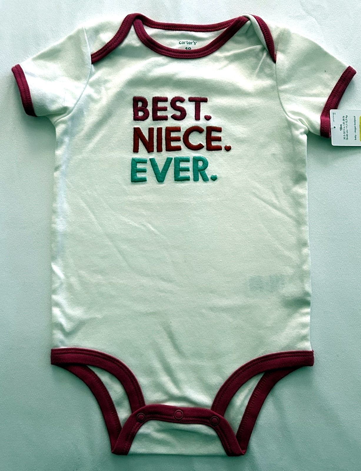 Carters Best Niece Ever Bodysuit Ivory 18 months, 9months, 6 months
