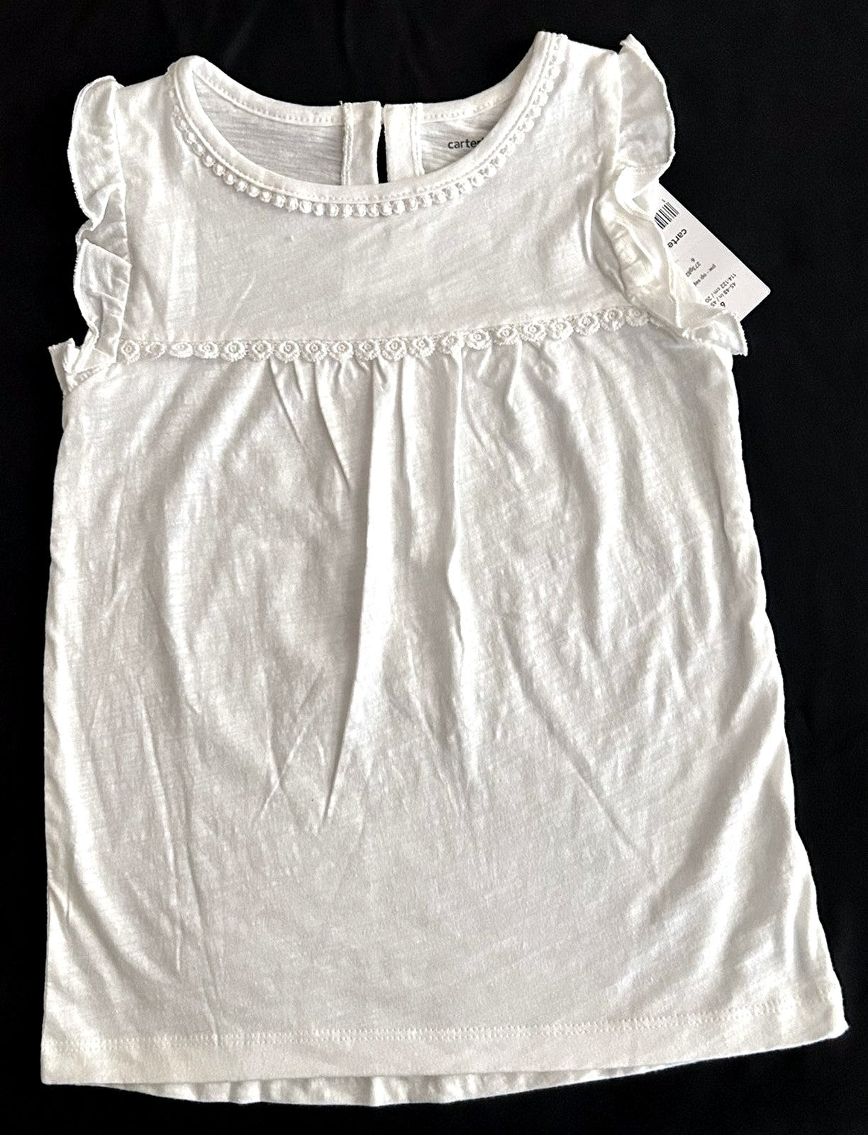 Carters Flutter Cotton Shirt, Toddler White 5,6