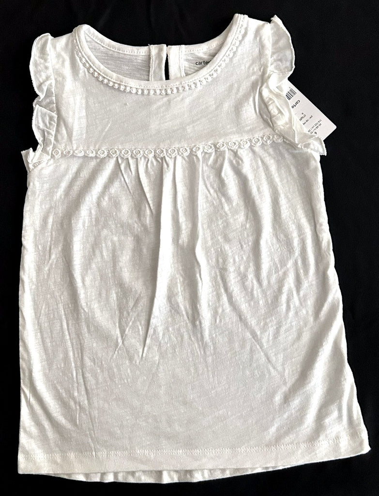 Carters Flutter Cotton Shirt, Toddler White 5,6 - enhanced marketplace main image