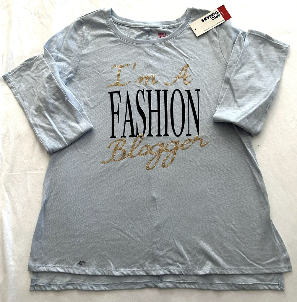 Epic Threads Graphic-Print T-Shirt, Big Girl Dusty Blue XL - enhanced marketplace main image