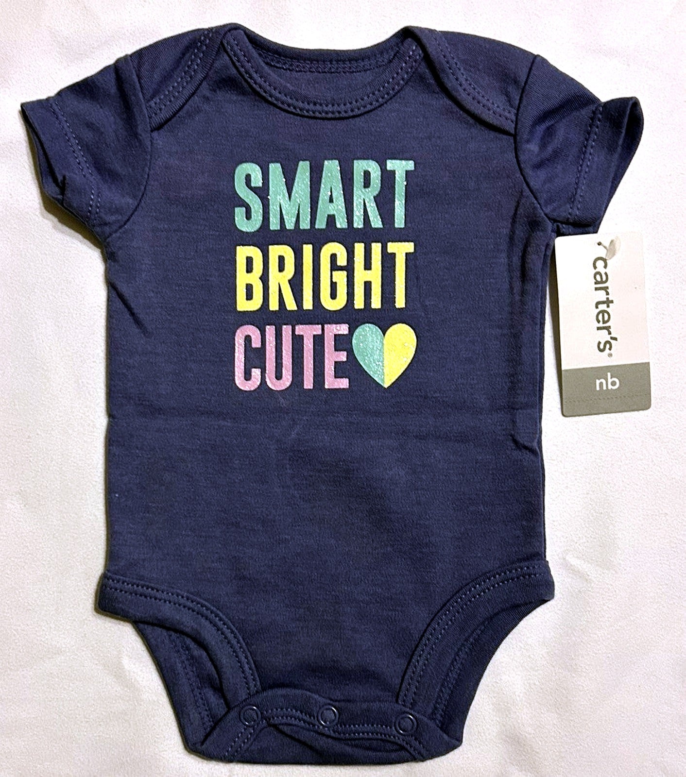 Carters Smart Bright Cute Bodysuit PURPLE Newborn