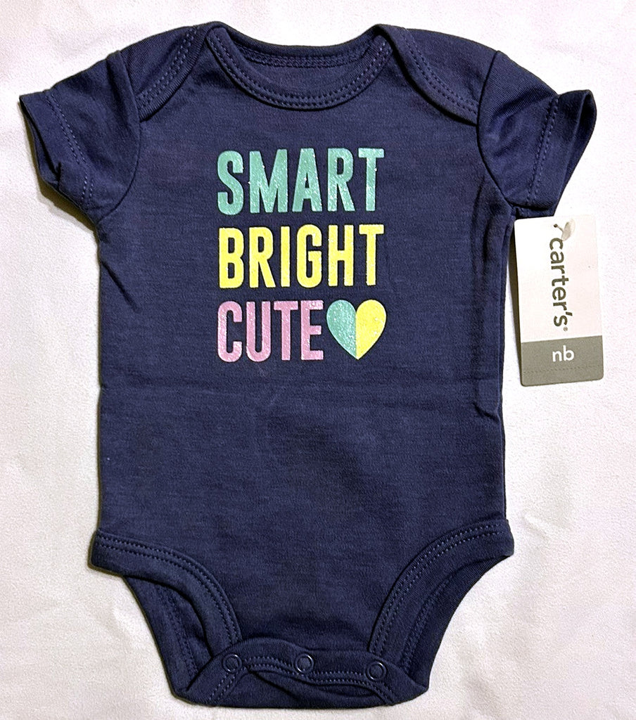 Carters Smart Bright Cute Bodysuit PURPLE Newborn - enhanced marketplace main image