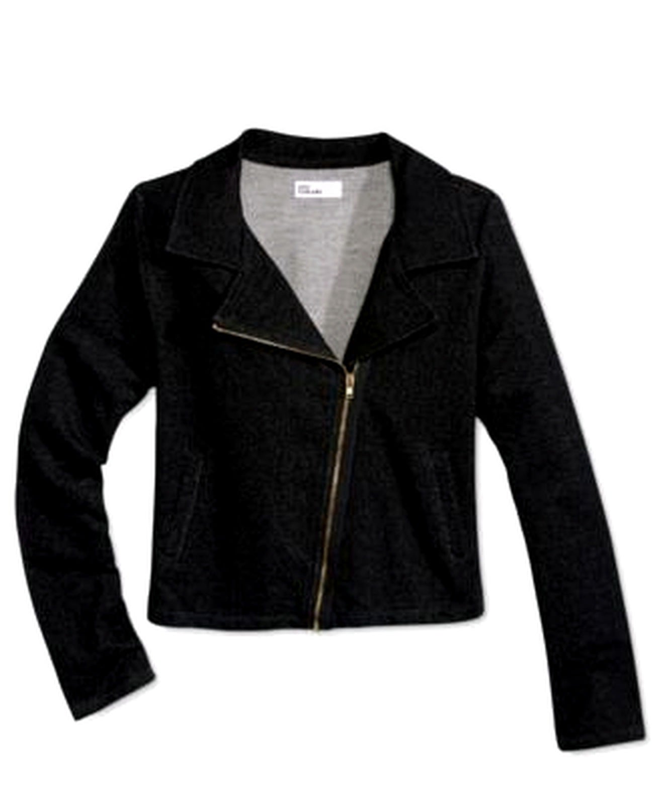 Epic Threads Girls Denim-Look Moto Jacket Black M