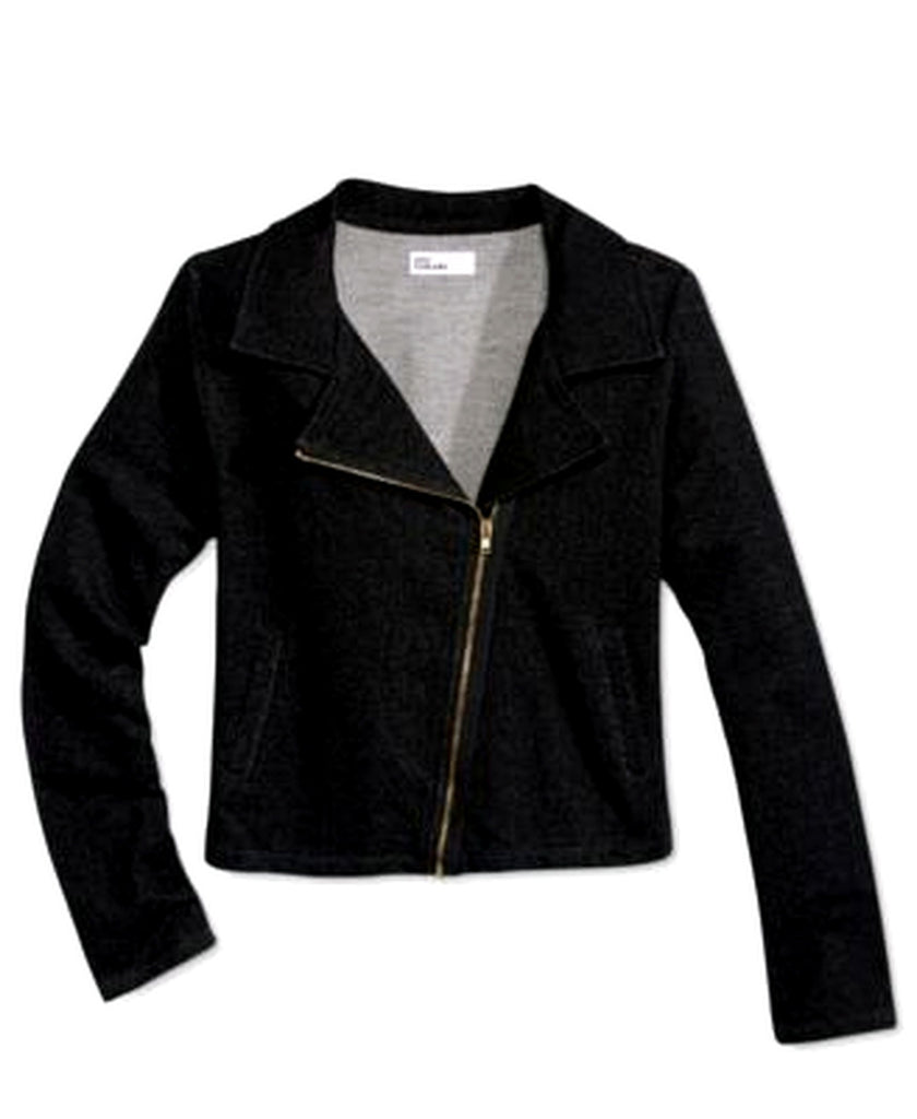 Epic Threads Girls Denim-Look Moto Jacket Black M - enhanced marketplace main image