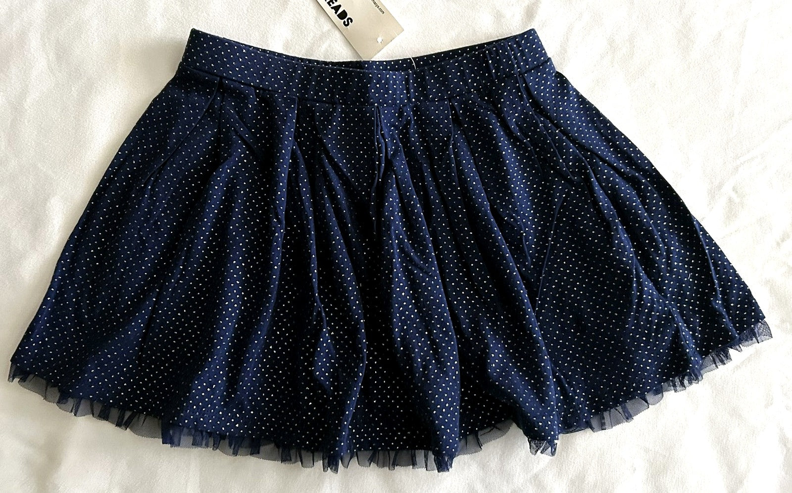 Epic Threads Glitter Pleated Skirt, Little Blue Print 6X