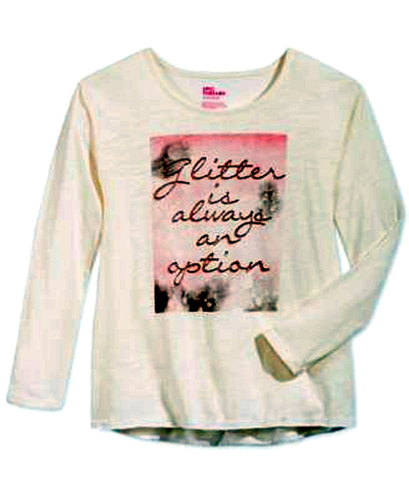 Epic Threads Graphic-Print T-Shirt, Big Girl Glitter Ivory L - enhanced marketplace main image