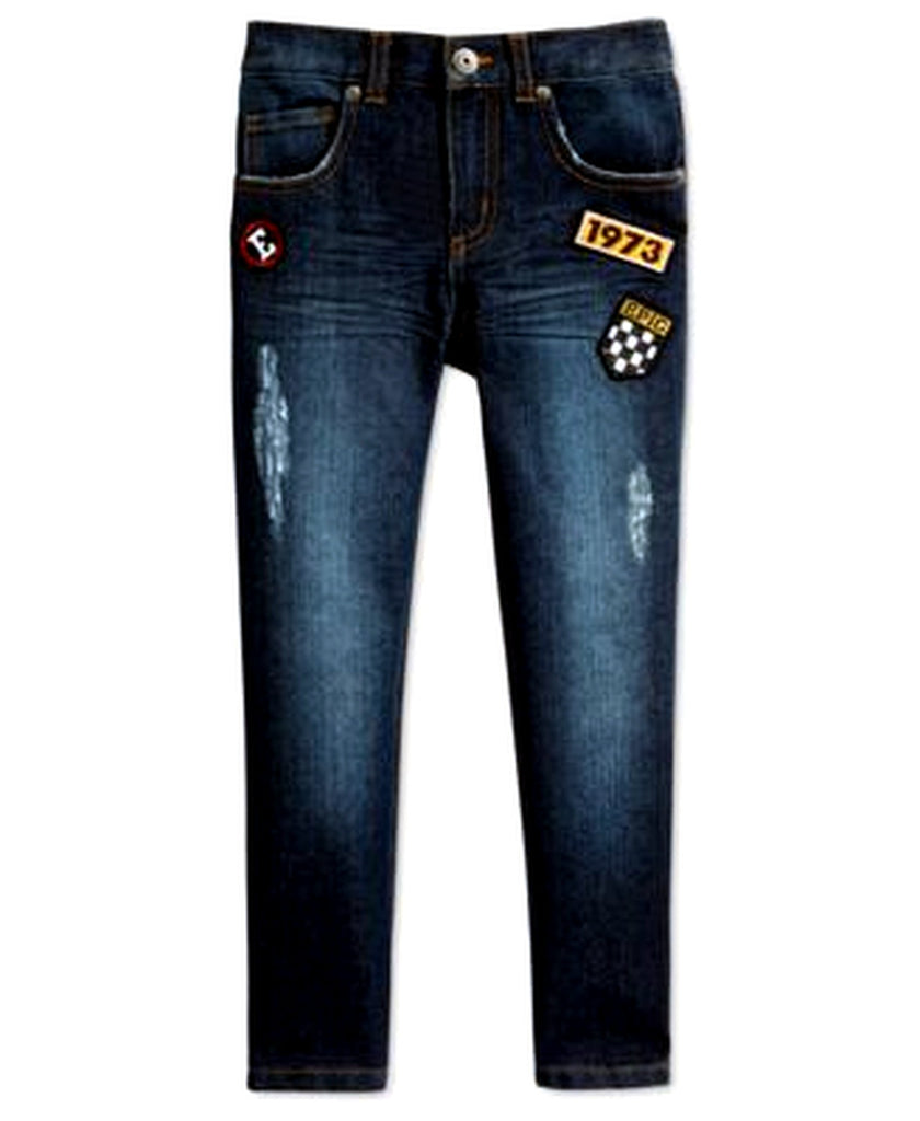 Epic Threads Little Boys Patch Slim-Straight Denim Jean Medium Wash 5 - enhanced marketplace main image