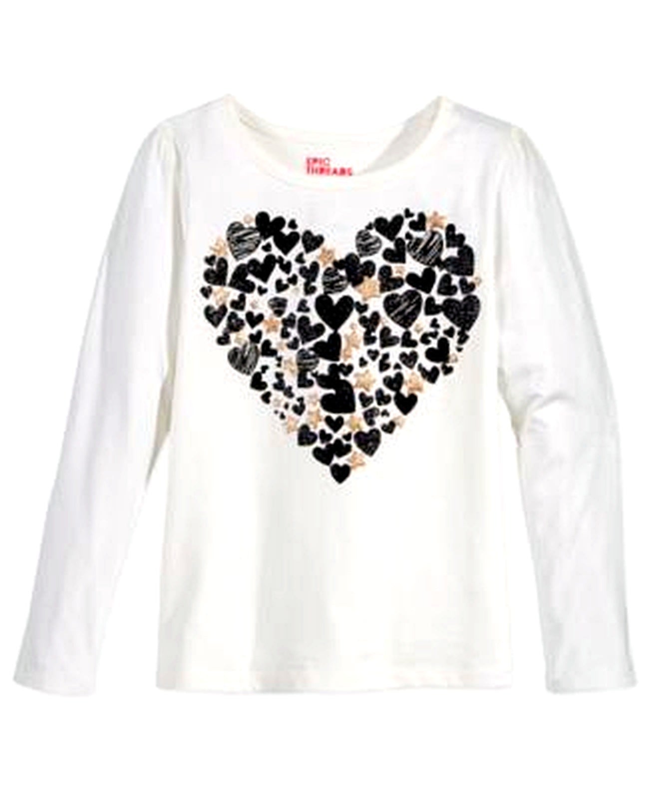 Epic Threads Little Girls Graphic-Print  Long-Sleeve T-Shirt Holiday Ivory 4T