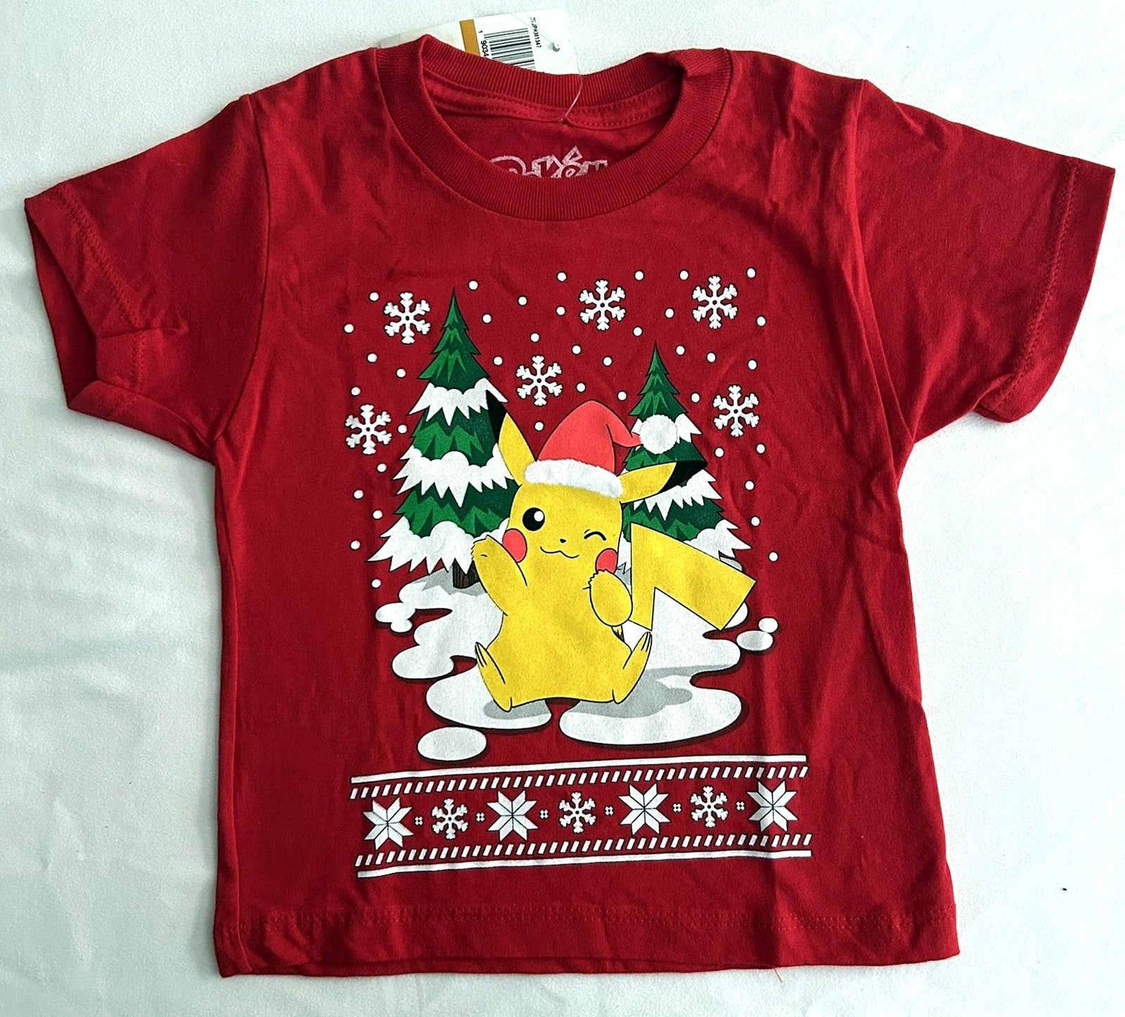 Jem Pokémon Merry Christmas Pikachu Graphic- Bright Red 3