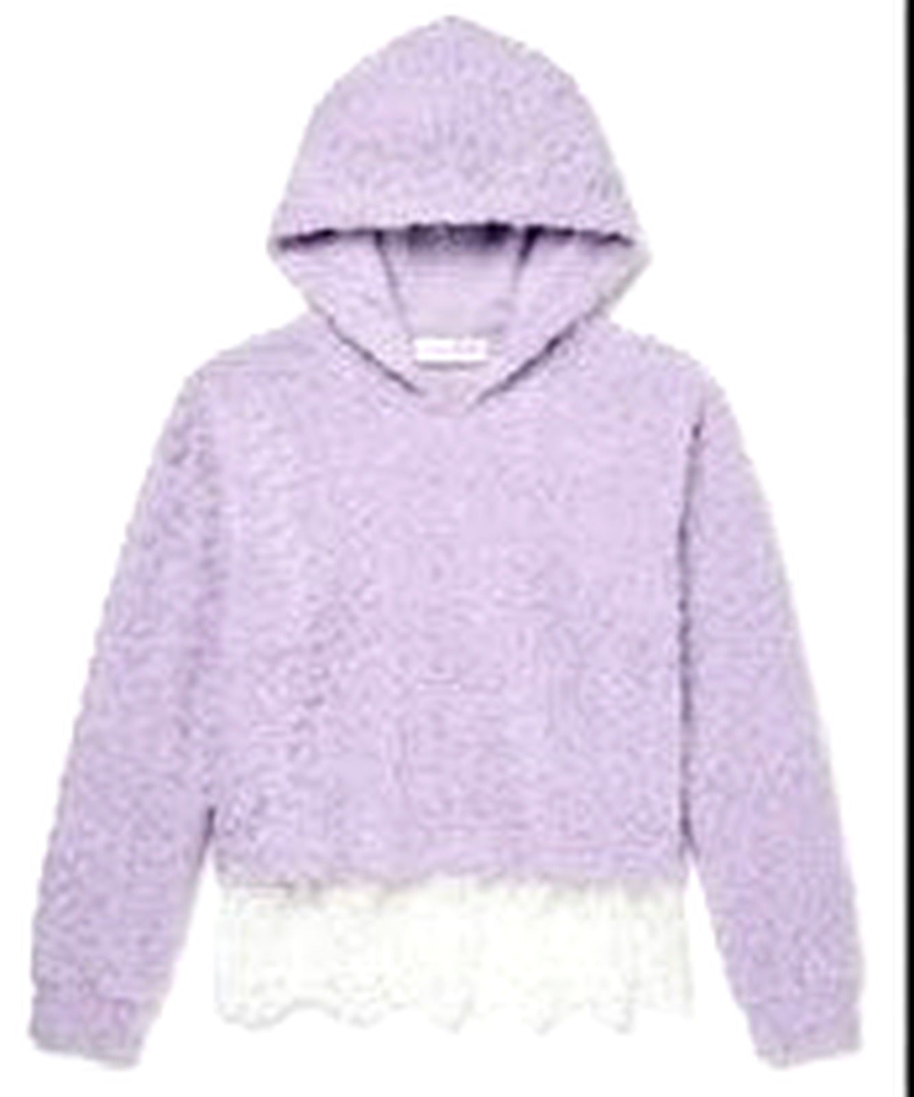 Kandy Kiss 2-PC Lace-Trim Hooded Top, Big Girl Lavender L