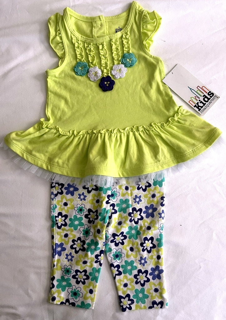 Kids Headquarters 2-Pc. Tunic Capri Leggings S Lime 18 months - enhanced marketplace main image