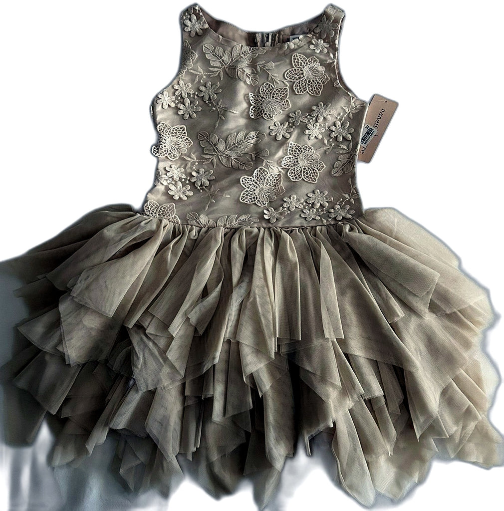 Nanette Lepore Embroidered Ballerina Dress, Gold Tan S (7-8) - enhanced marketplace main image