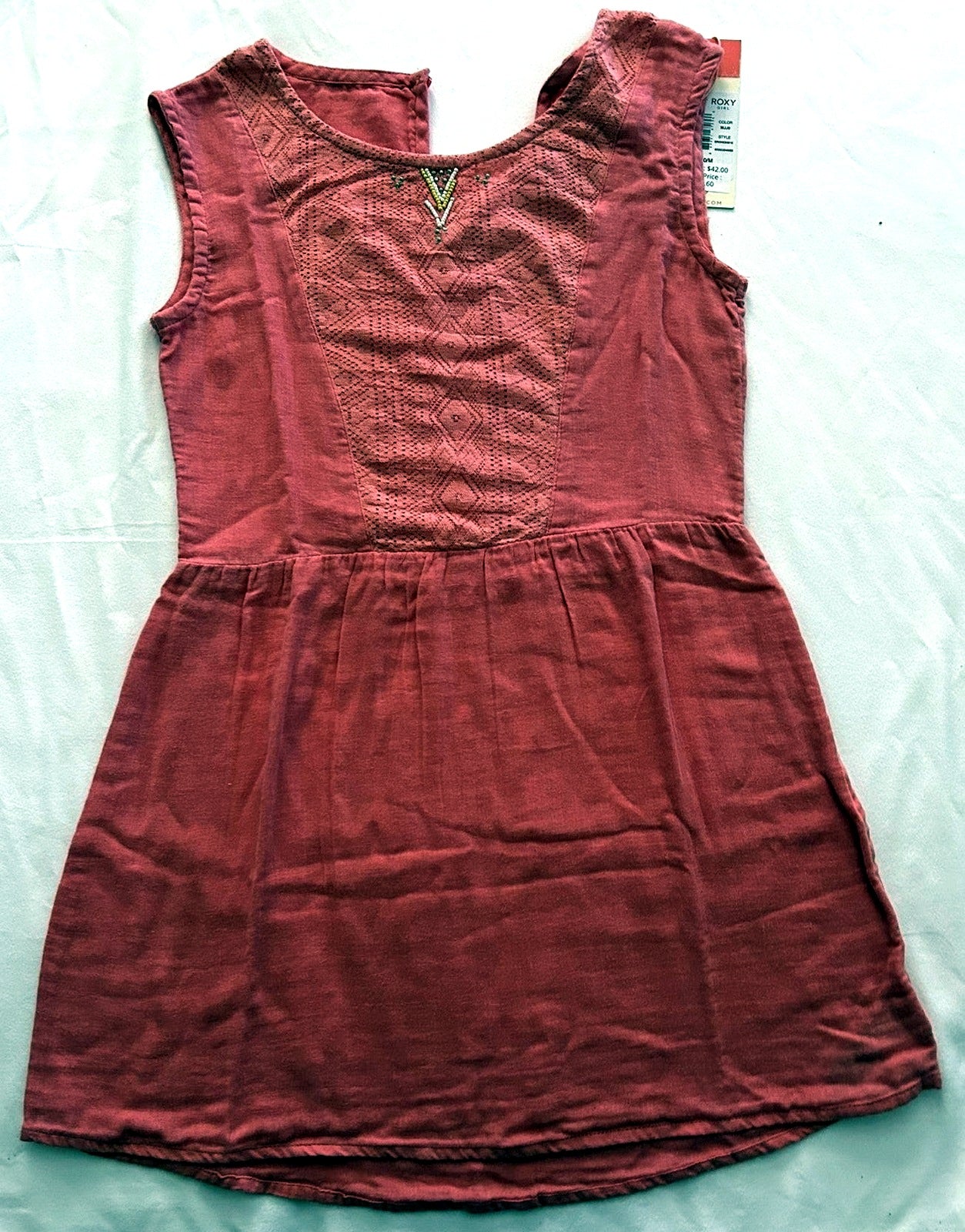Roxy Striped Romper, Big Girls 7-1 Marshmallow Pink Stripe M