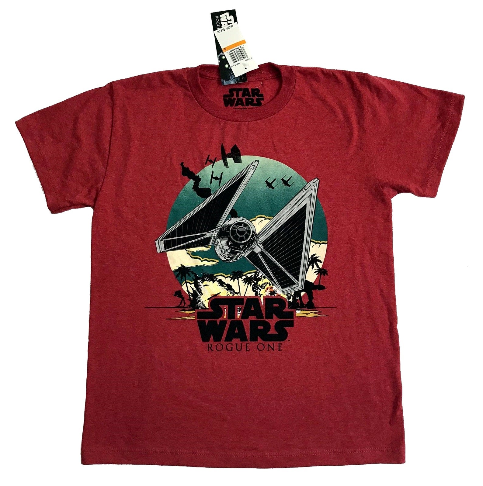 Star Wars Rogue One Beach Fighter T-Shirt Medium Red S