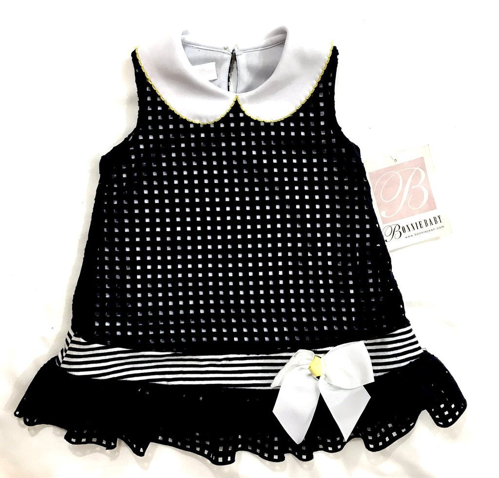 Bonnie Baby 2-Pc. Laser-Cut Tunic Leggin Navy 3-6 months, 12 months