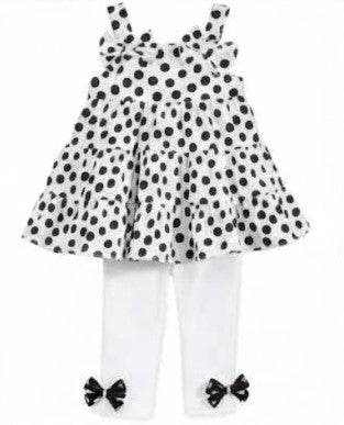 First Impressions Baby Girls 2-Piece black Dot T Deep Black 24 months