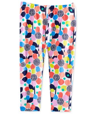 First Impressions Baby Girls Floral-Print Leggi Bright White 12 months
