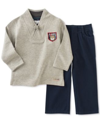 Kids Headquarters Baby Boys 2-Pc. Shawl-Collar Grey 18 months
