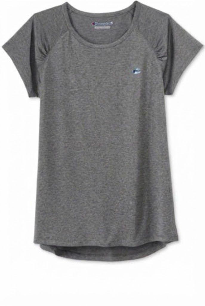 Champion Girls High-Low-Hem T-Shirt Granite Heather M