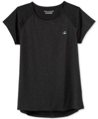 Champion Girls High-Low-Hem T-Shirt Black Heather S