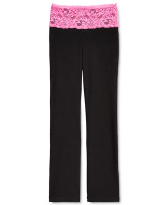 Ideology Girls Lace Yoga Leggings Pink Hustle