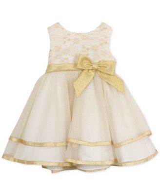 Rare Editions Baby Girls Ivory Gold Balle