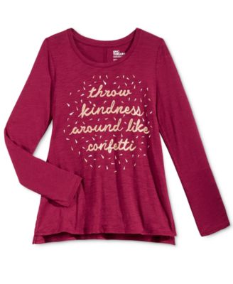 Epic Threads Girls Graphic-Print T-Shirt Beet Red M kindness