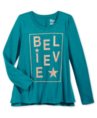 Epic Threads Girls Graphic-Print T-Shirt Ocean Depths L