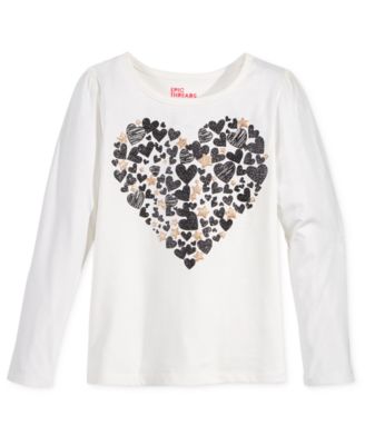 Epic Threads Little Girls Graphic-Print  Long-Sleeve T-Shirt Holiday Ivory 4T