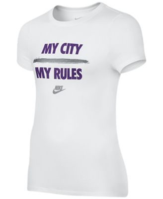 Nike Graphic-Print T-Shirt, My City My Rules Big Gir White XL