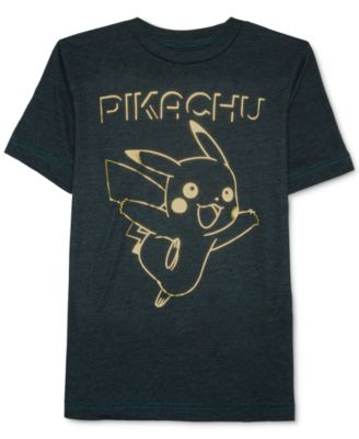 Jem Pokémon Pikachu Graphic-Print T-Shirt, Black Turquoise S