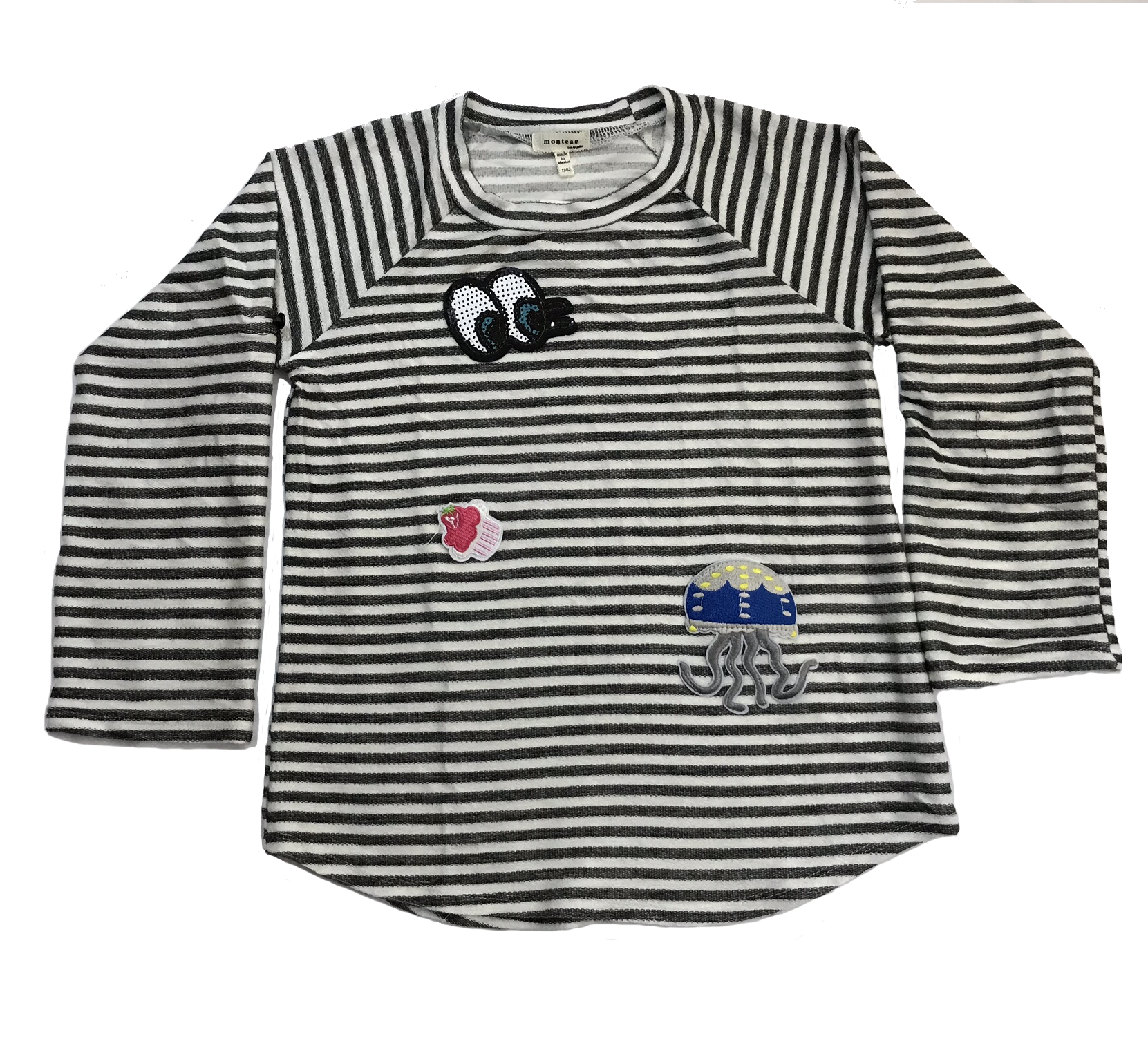 Monteau Stripe 34-Sleeve Top