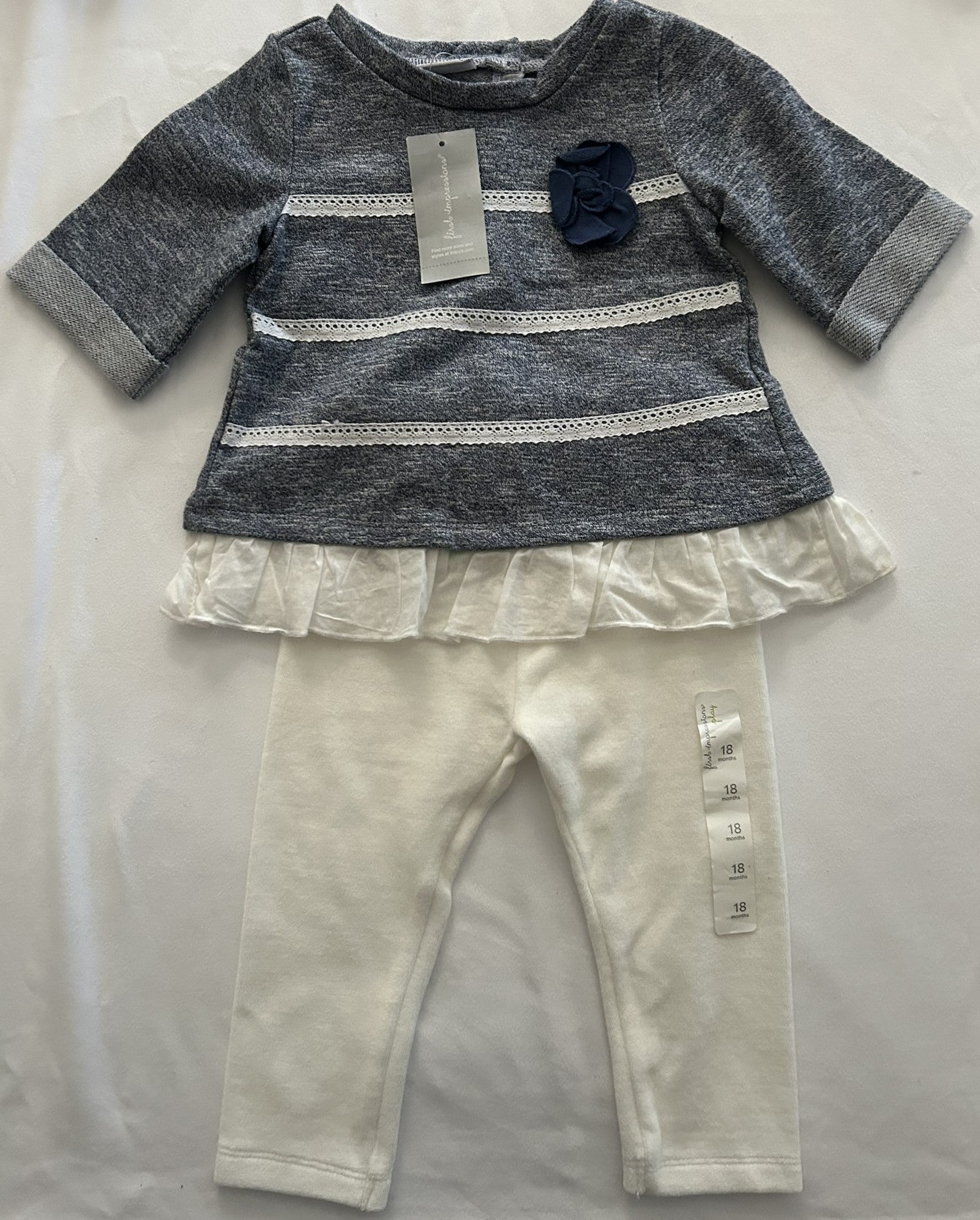 First Impressions 2-Pc. Marled Tunic Leggings Shark Eye 18 months