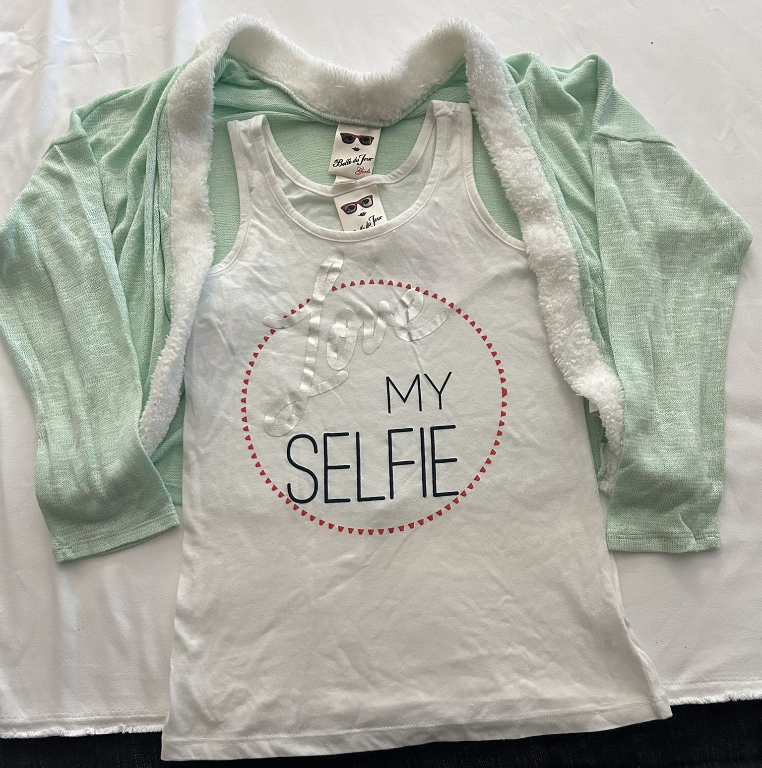 BelleduJour &nbsp;2-Pc. Floral-Print Tank Top High-Low Sweater XL