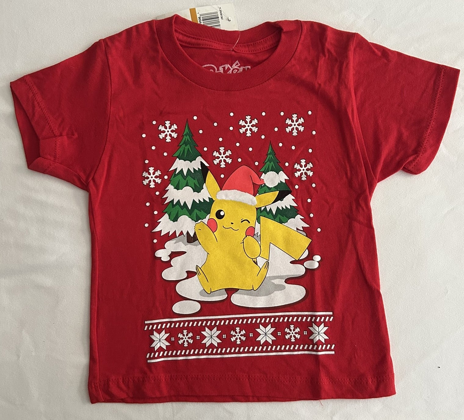 Jem Pokémon Merry Christmas Pikachu Graphic- Bright Red 3