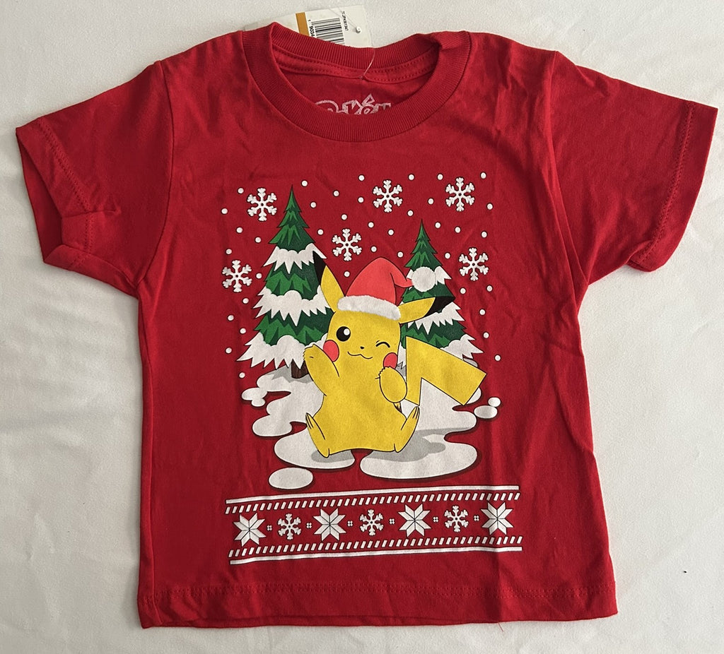 Jem Pokémon Merry Christmas Pikachu Graphic- Bright Red 3