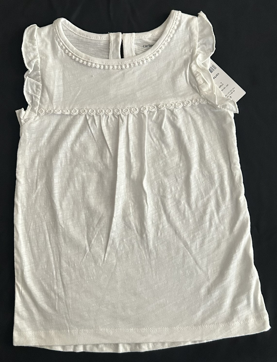 Carters Flutter Cotton Shirt, Toddler White 5,6