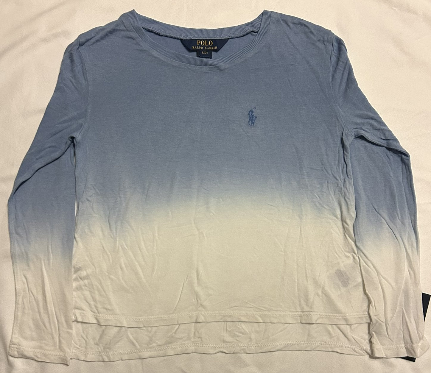 Ralph Lauren Long-Sleeve Ombre Shirt, Big BlueWhite S