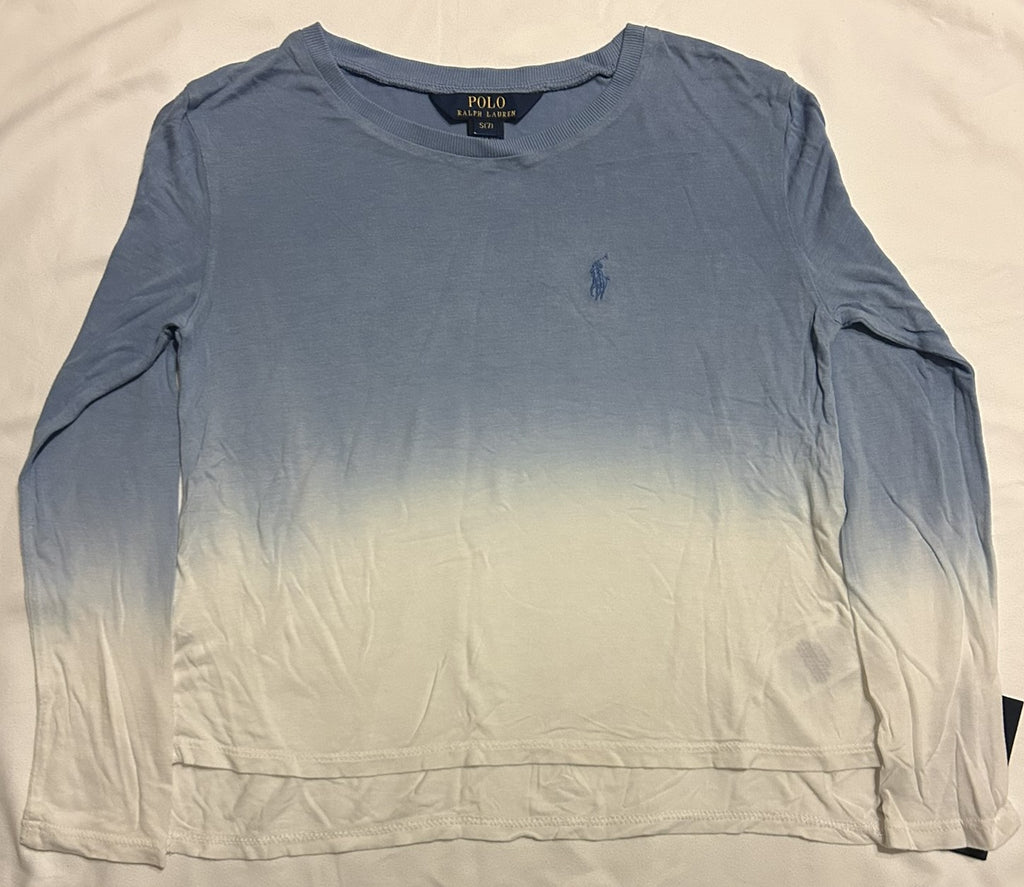 Ralph Lauren Long-Sleeve Ombre Shirt, Big BlueWhite S