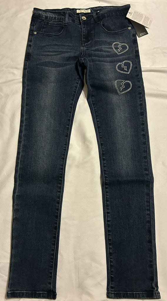 GUESS Embellished Heart Skinny Jeans Blue 14