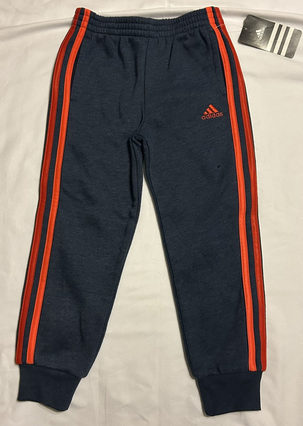 adidas Warm-Up Jogger Pants, Toddler Navy Heather Red 5