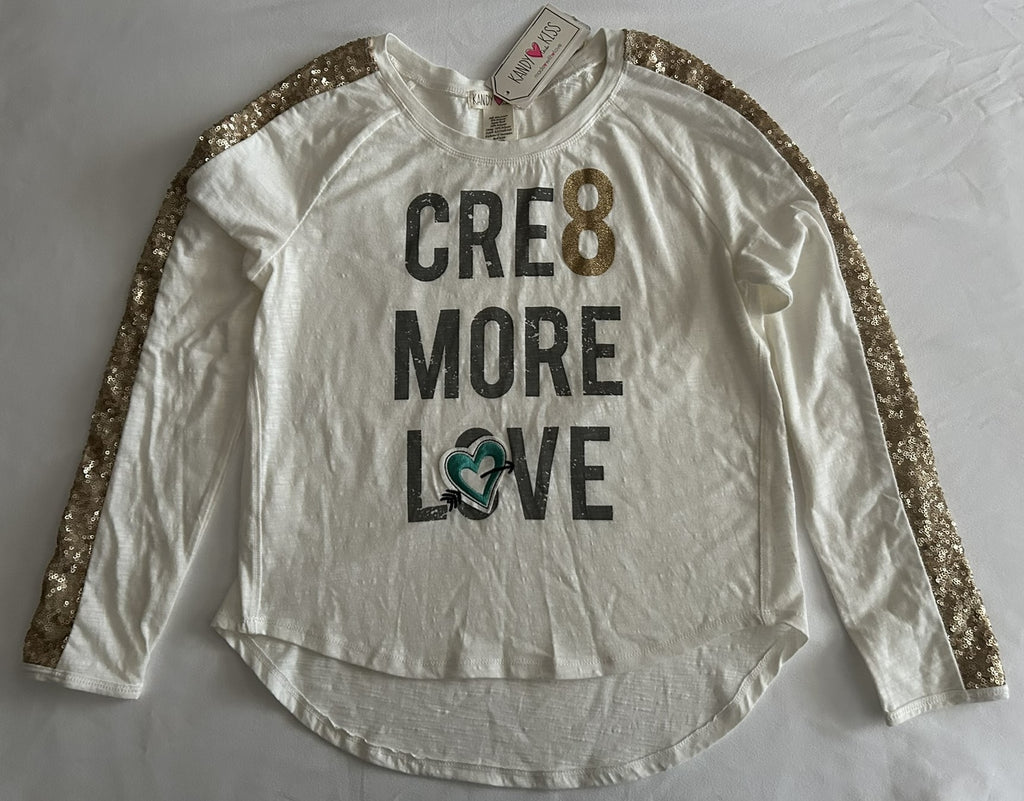 Kandy Kiss Long-Sleeve Graphic-Print T-Shirt White L