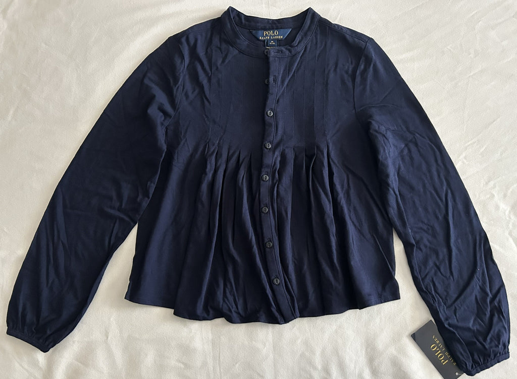 Ralph Lauren Boho Knit Top, Big Girls White L (12-14),French Navy M(8-10)