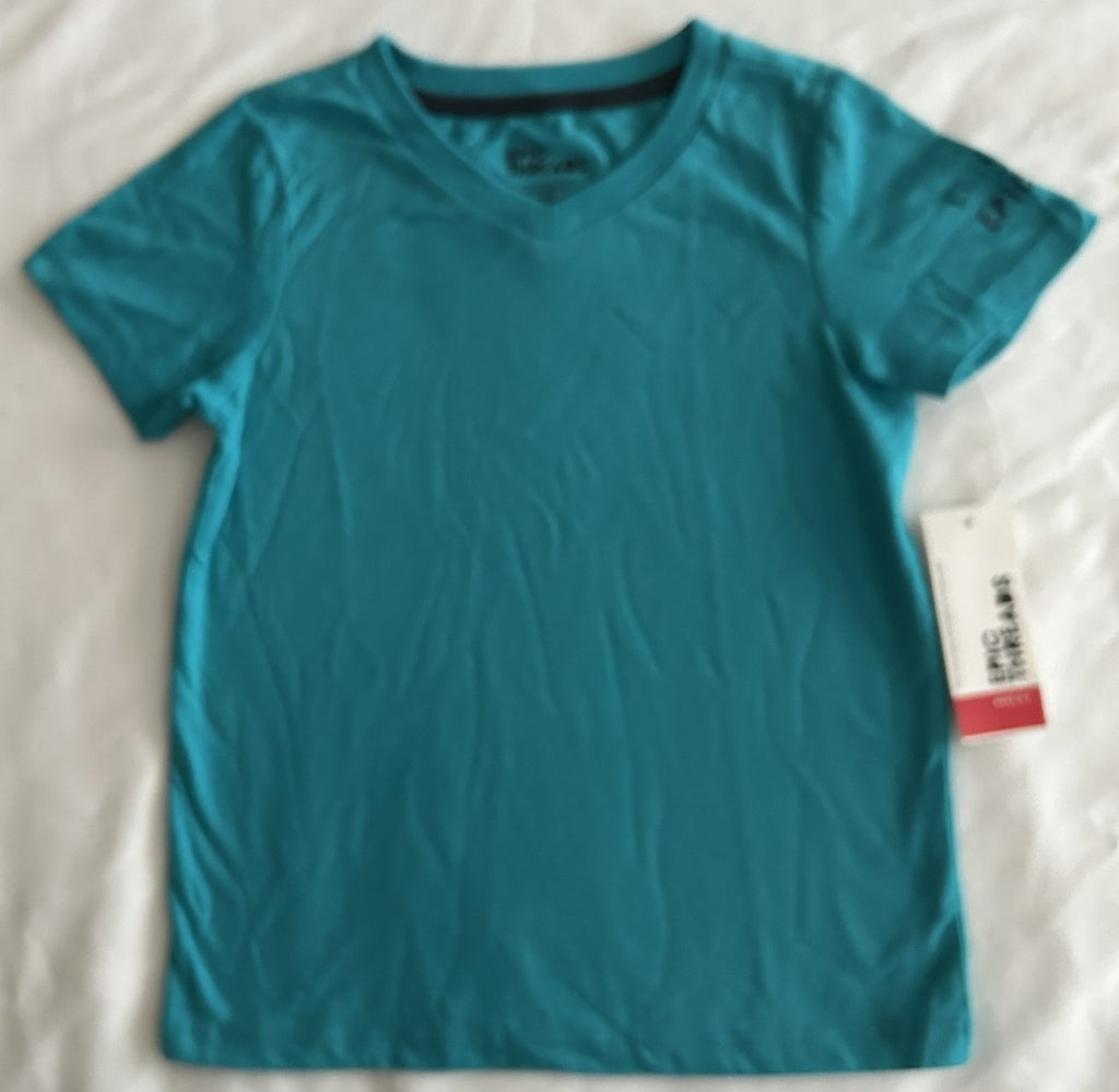 Epic Threads Little Boys V-Neck Tee Scarf Turquoise 4, Charcoal Heather 5