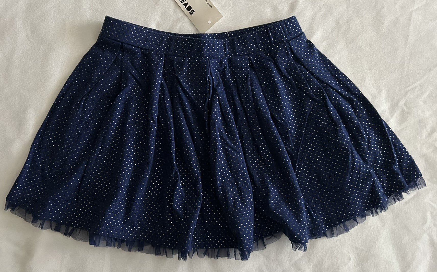 Epic Threads Glitter Pleated Skirt, Little Blue Print 6X