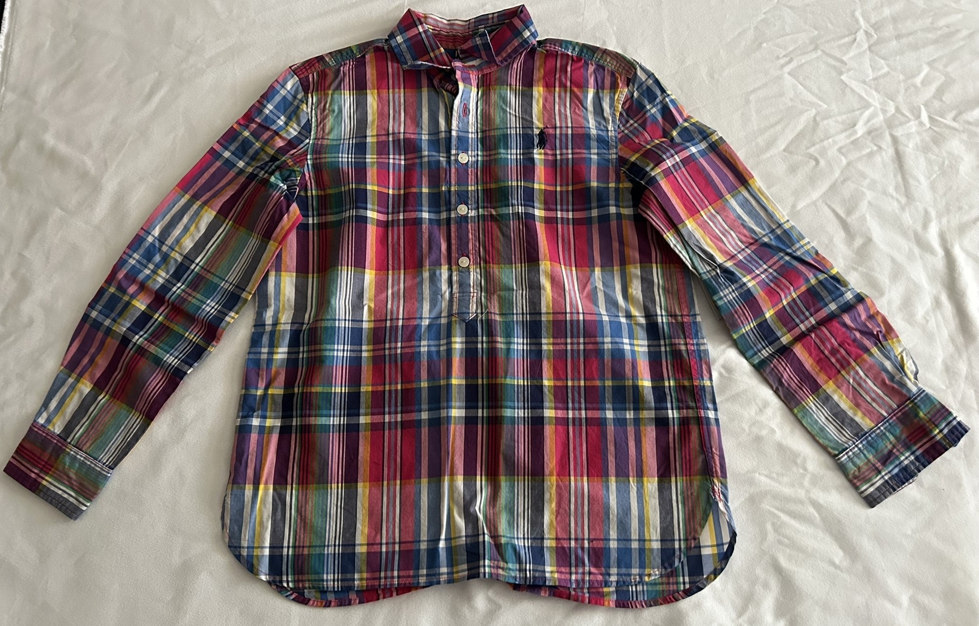 Ralph Lauren Poplin Shirt, Toddler Girls Red Blue Multi 6