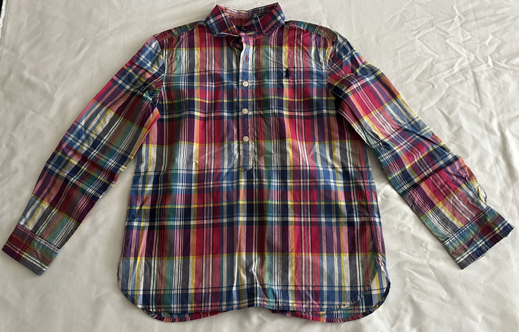 Ralph Lauren Poplin Shirt, Toddler Girls Red Blue Multi 6