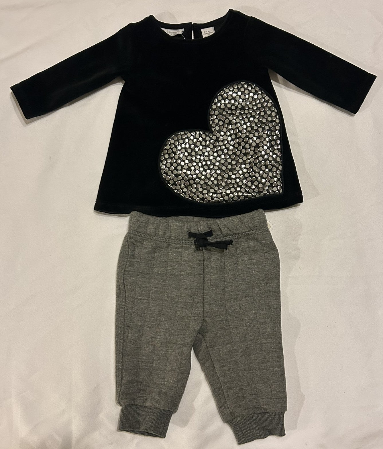 First Impressions Baby Girls 2-Pc. Heart Tunic Angel black 0-3 months