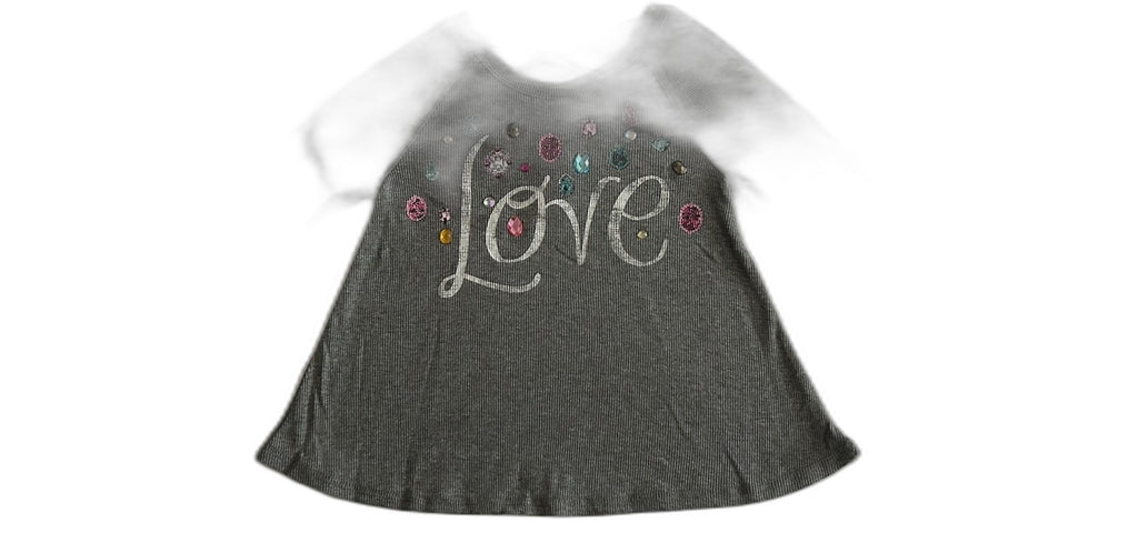 Kandy Kiss Long-Sleeve Graphic-Print T-Shirt Washed Grey